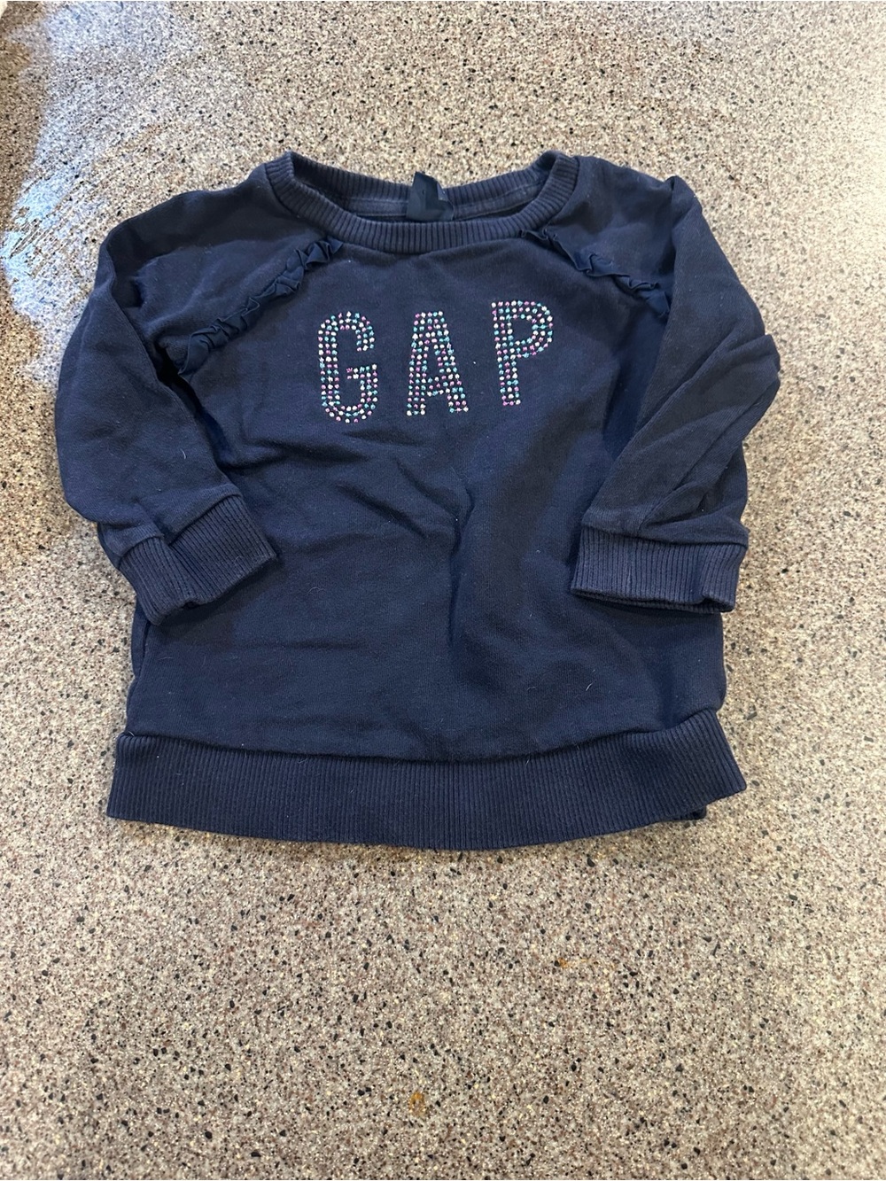 GAP Girls Navy Rhinestone Letter Sweatshirt